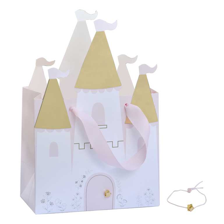 Princess Party Castle Treat Bags with Bracelets x 5