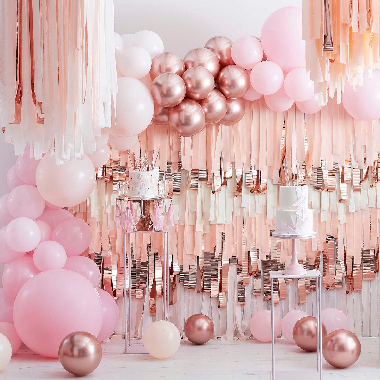 Pink, Blush & Rose Gold Ceiling Streamer Hanging Kit