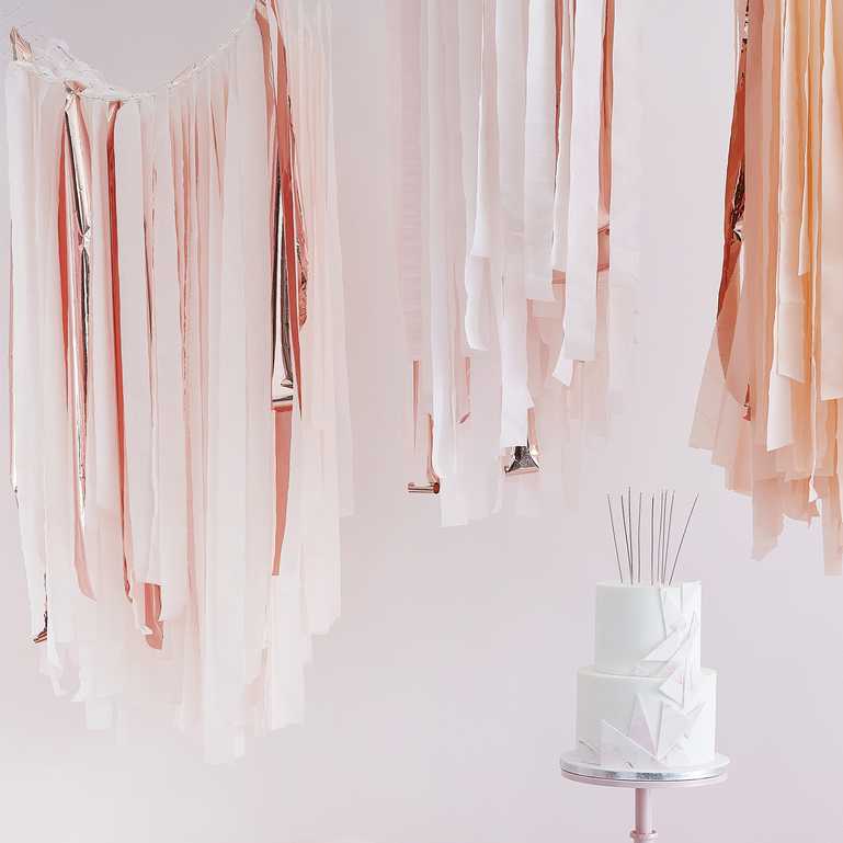 Pink, Blush & Rose Gold Ceiling Streamer Hanging Kit