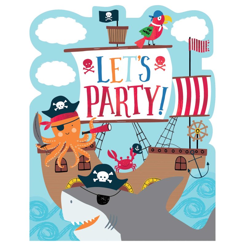 Pirates Ahoy Birthday Party Invitations