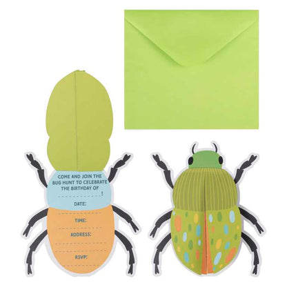 Pop Out Bug & Insect Beetle Birthday Party Invitations