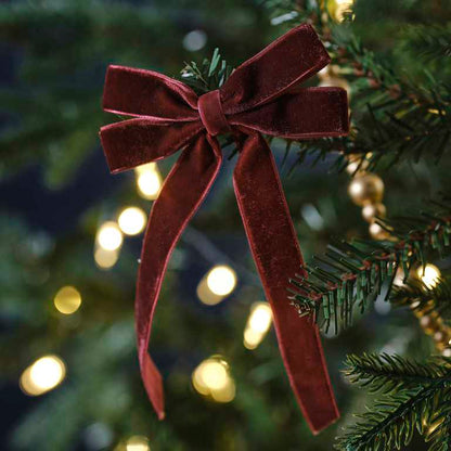 Red Velvet Christmas Tree Ribbon Decorations