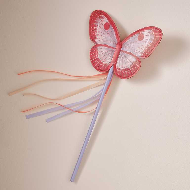 Red & Lilac Kids butterfly Costume Wand