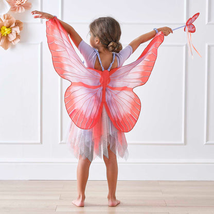 Red & Lilac Kids Butterfly Wings Costume