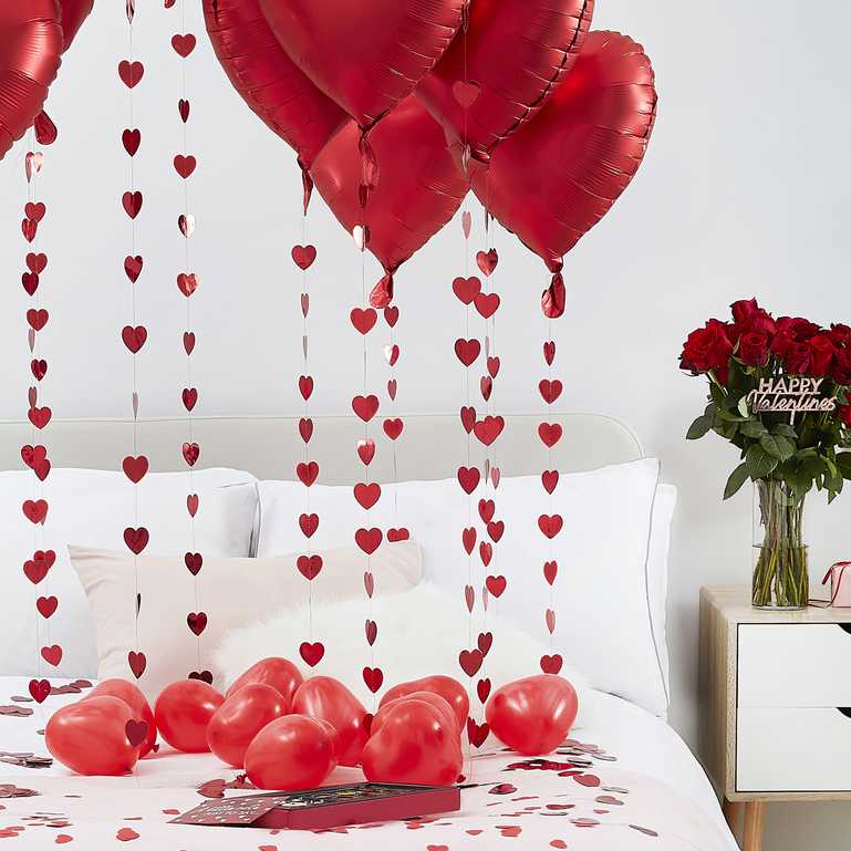 Red Love Heart Bedroom Balloons Kit