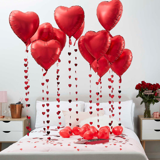 Red Love Heart Bedroom Balloons Kit