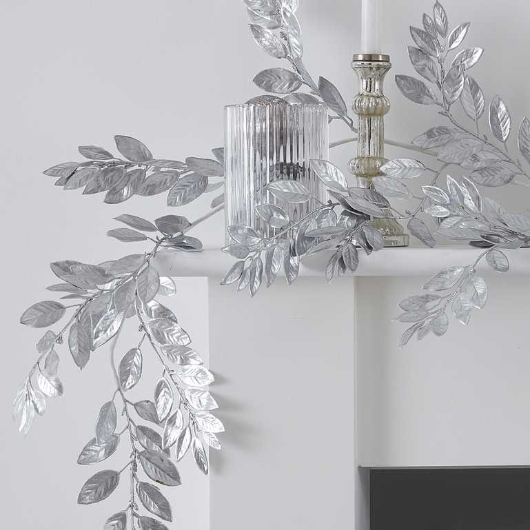 Silver Christmas Artificial Foilage Table Decoration