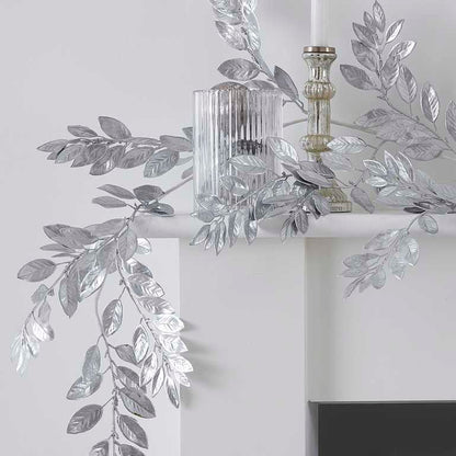 Silver Christmas Artificial Foilage Table Decoration