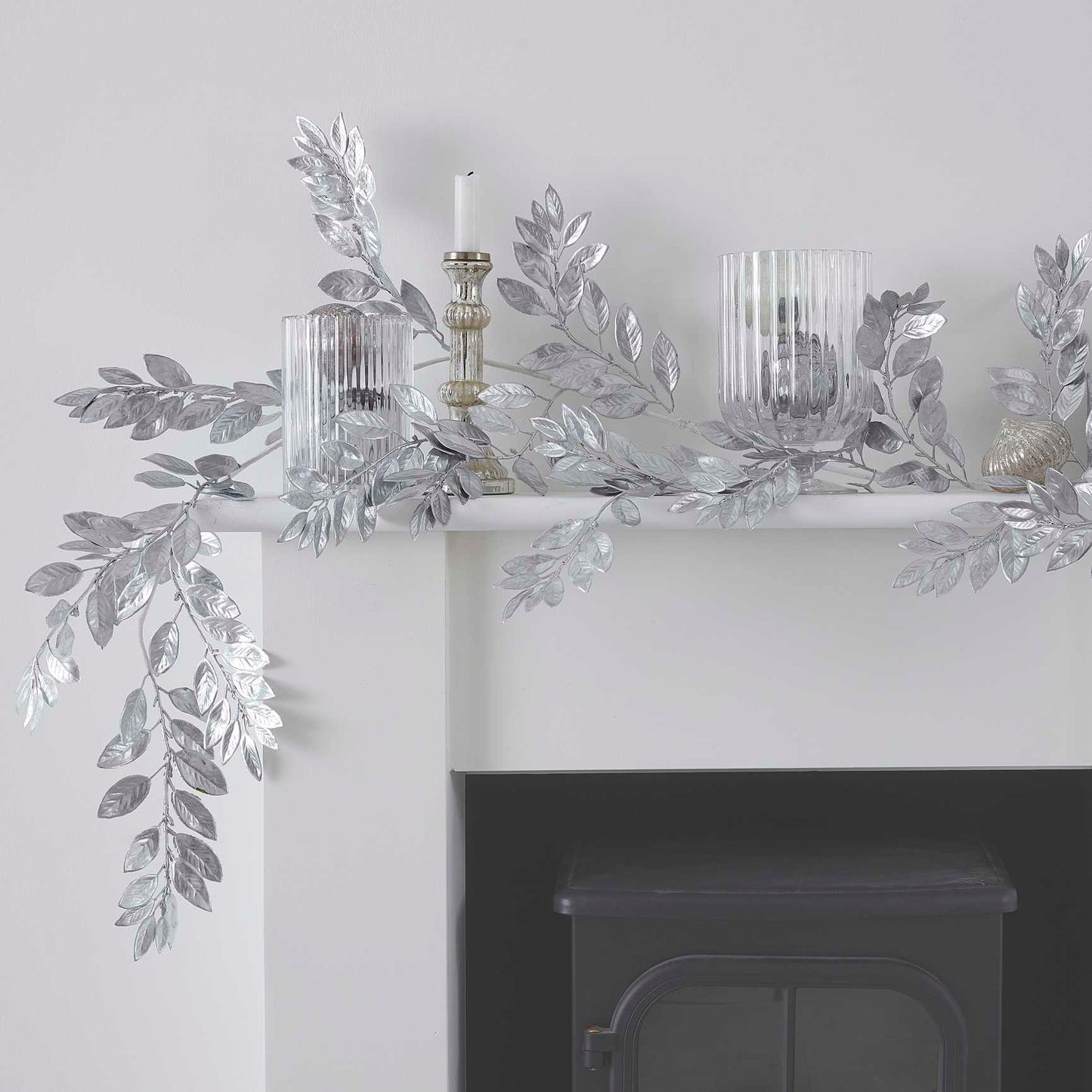 Silver Christmas Artificial Foilage Table Decoration