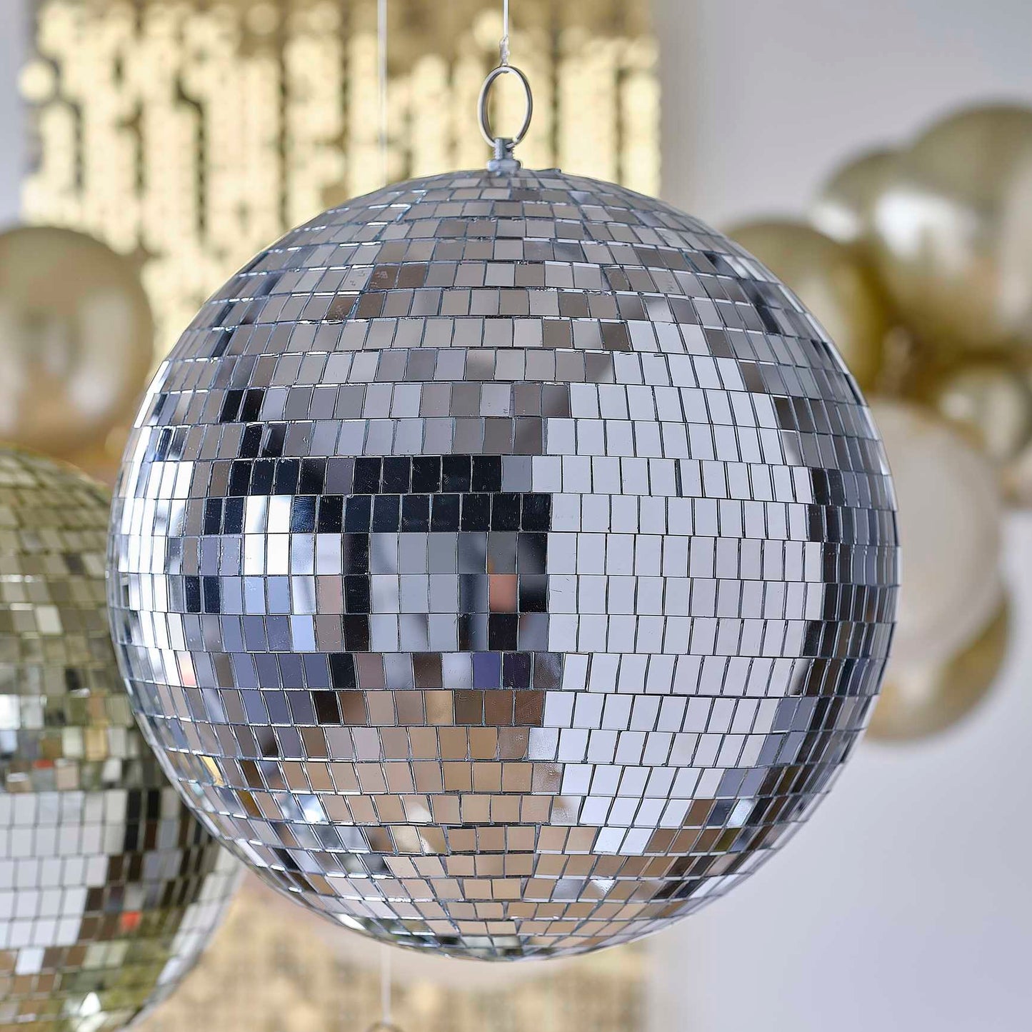 Silver Mirror Large Hanging Disco Ball