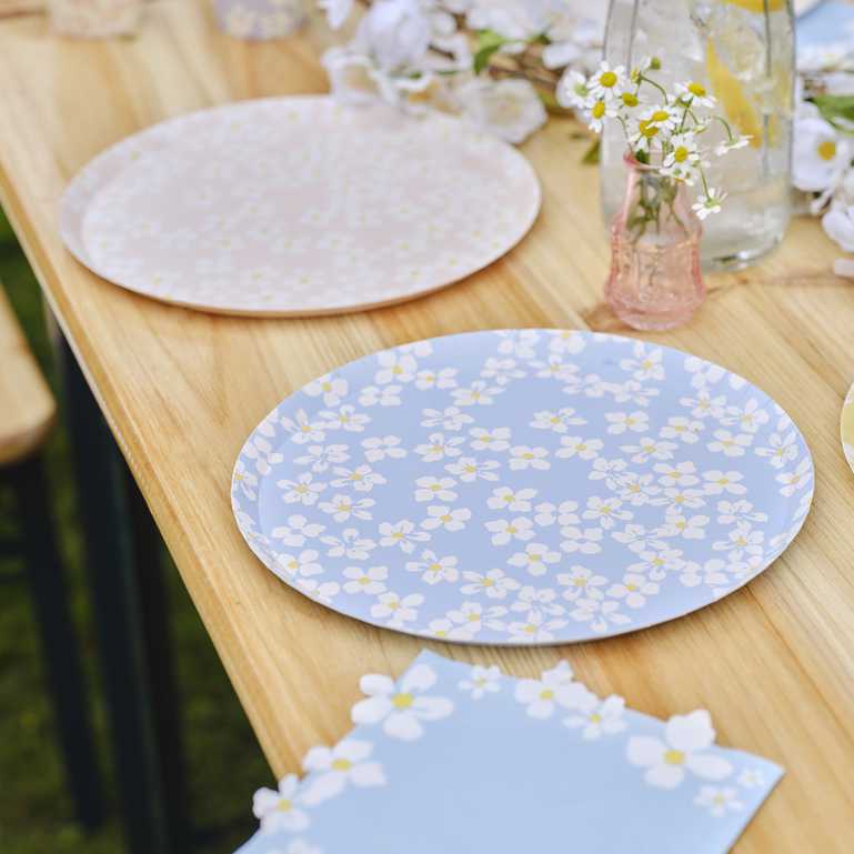 spring floral flower paper party plates garden party birthday bridal shower