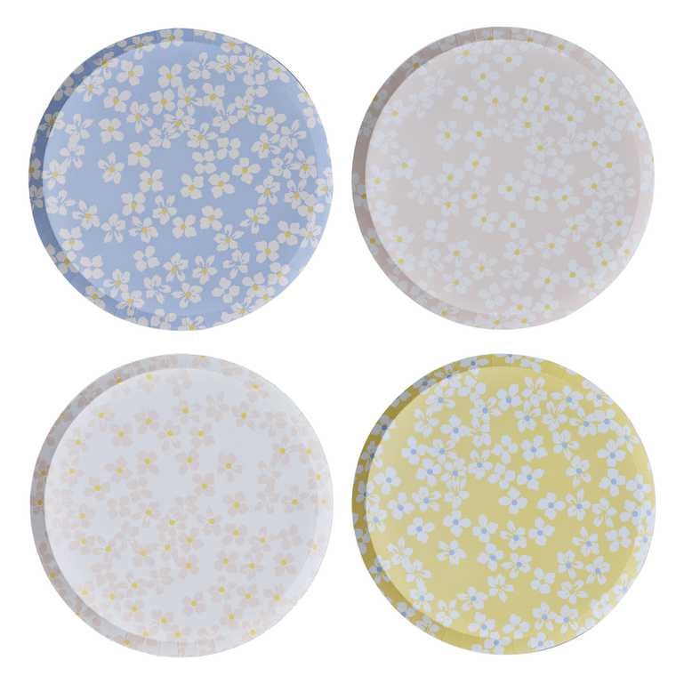 spring floral flower paper party plates garden party birthday bridal shower