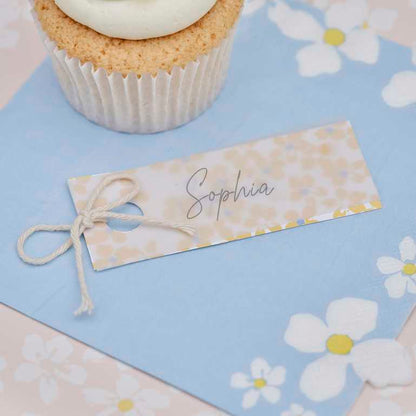 spring floral flower garden party theme guest name place cards