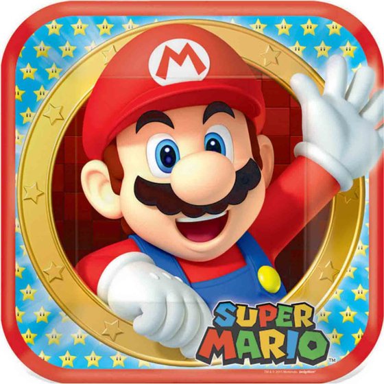 Super Mario Brothers Paper Party Plates Pk 8