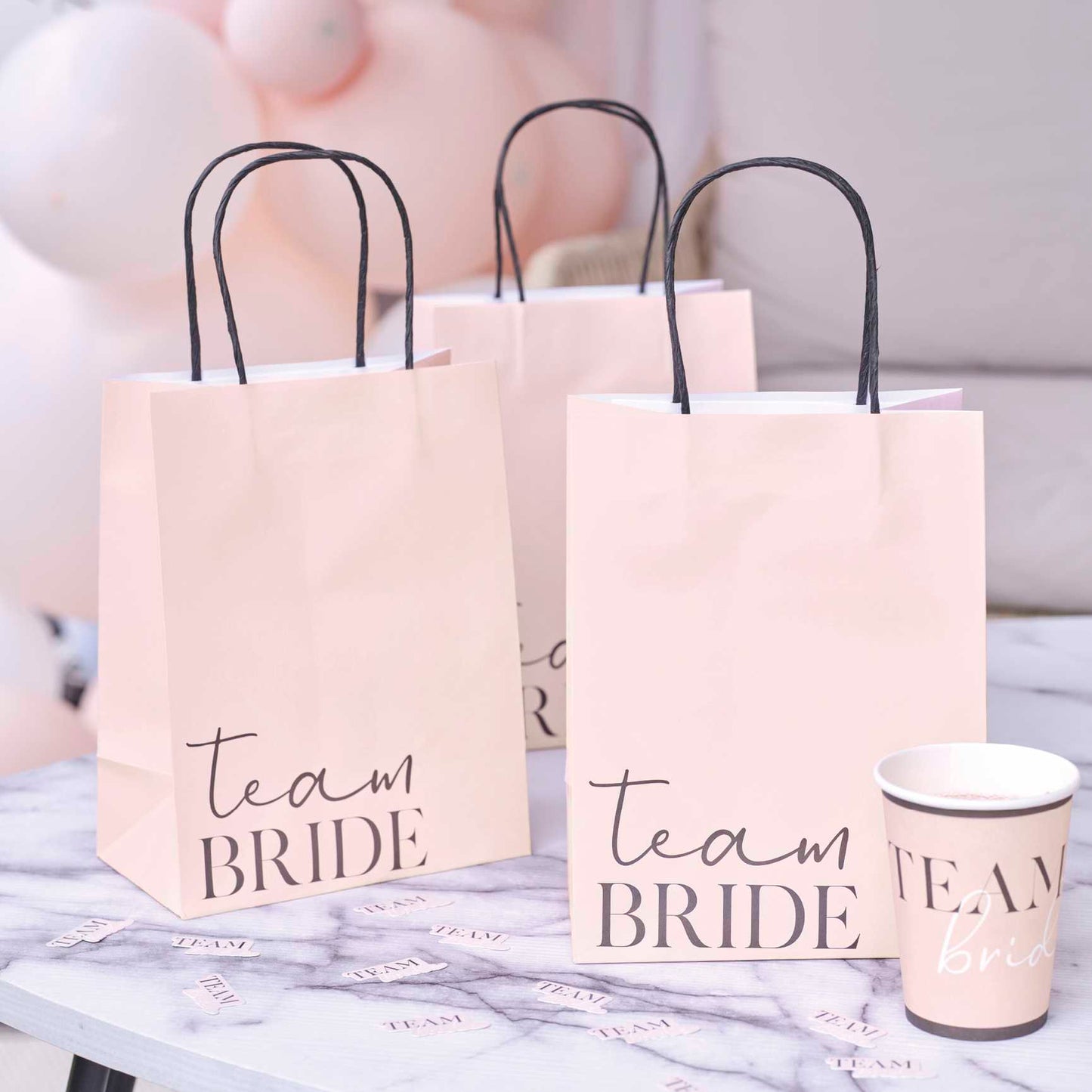 pink team bride bachelortte hens party bridal shower gift bags treat bags for guests