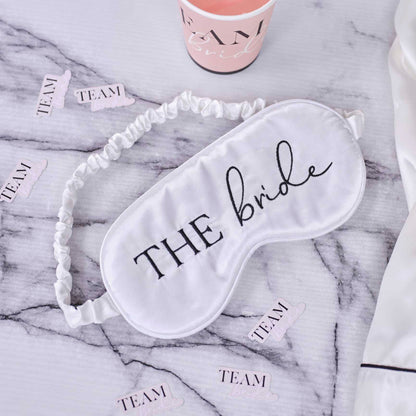 White Satin The Bride Sleep Mask Bridal Shower Hens Party Gift