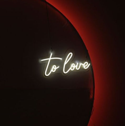 White 'to love' Wedding Engagement Neon Sign