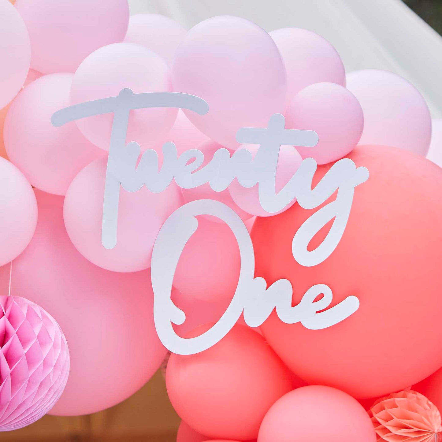 Twenty One 21st Birthday Backdrop Balloon Arch Sign