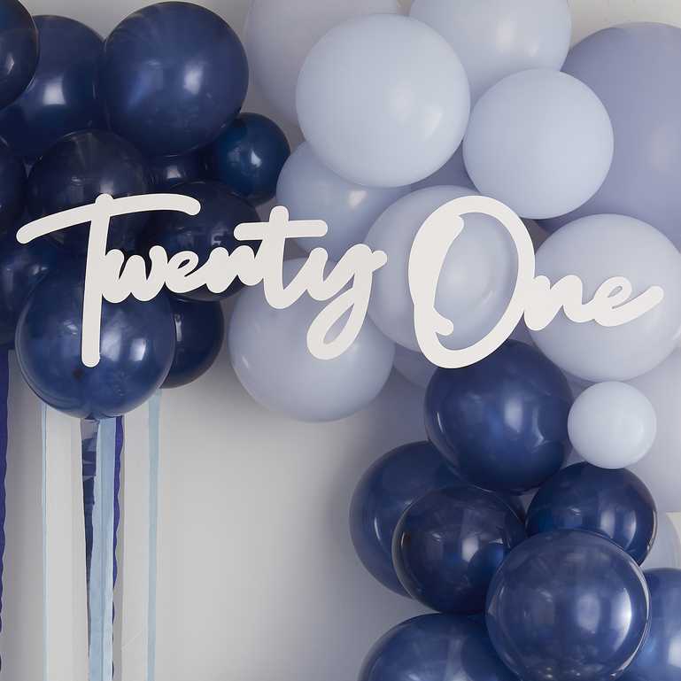 Twenty One 21st Birthday Backdrop Balloon Arch Sign