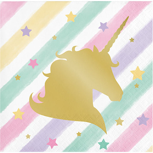 Magical Unicorn Birthday Party Napkins Pk 16