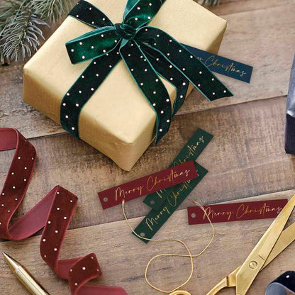 Velvet Christmas Ribbon & Gift Tags Set