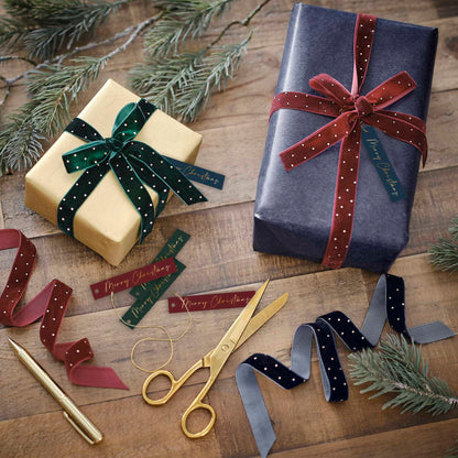 Velvet Christmas Ribbon & Gift Tags Set