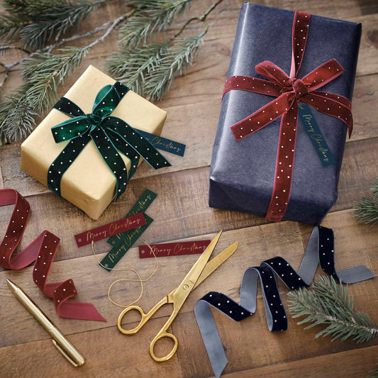Velvet Christmas Ribbon & Gift Tags Set