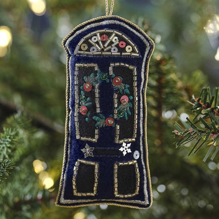 Velvet Beaded Plush Christmas Door Tree Ornament Decoration