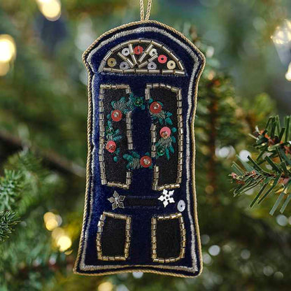 Velvet Beaded Plush Christmas Door Tree Ornament Decoration