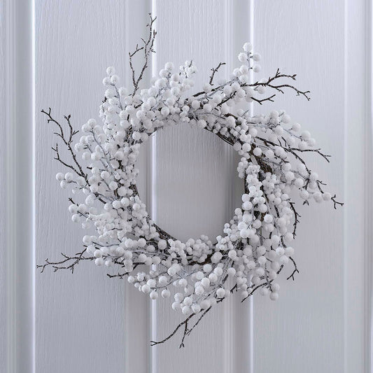White Berry Christmas Front Door Wreath