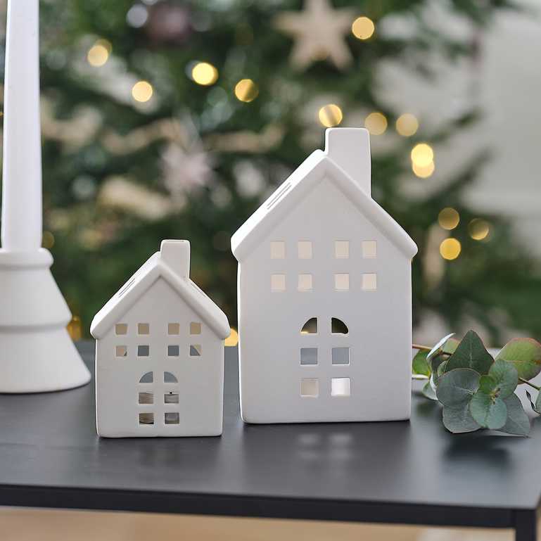 white ceramic christmas tree tealight candle holders christmas home decor