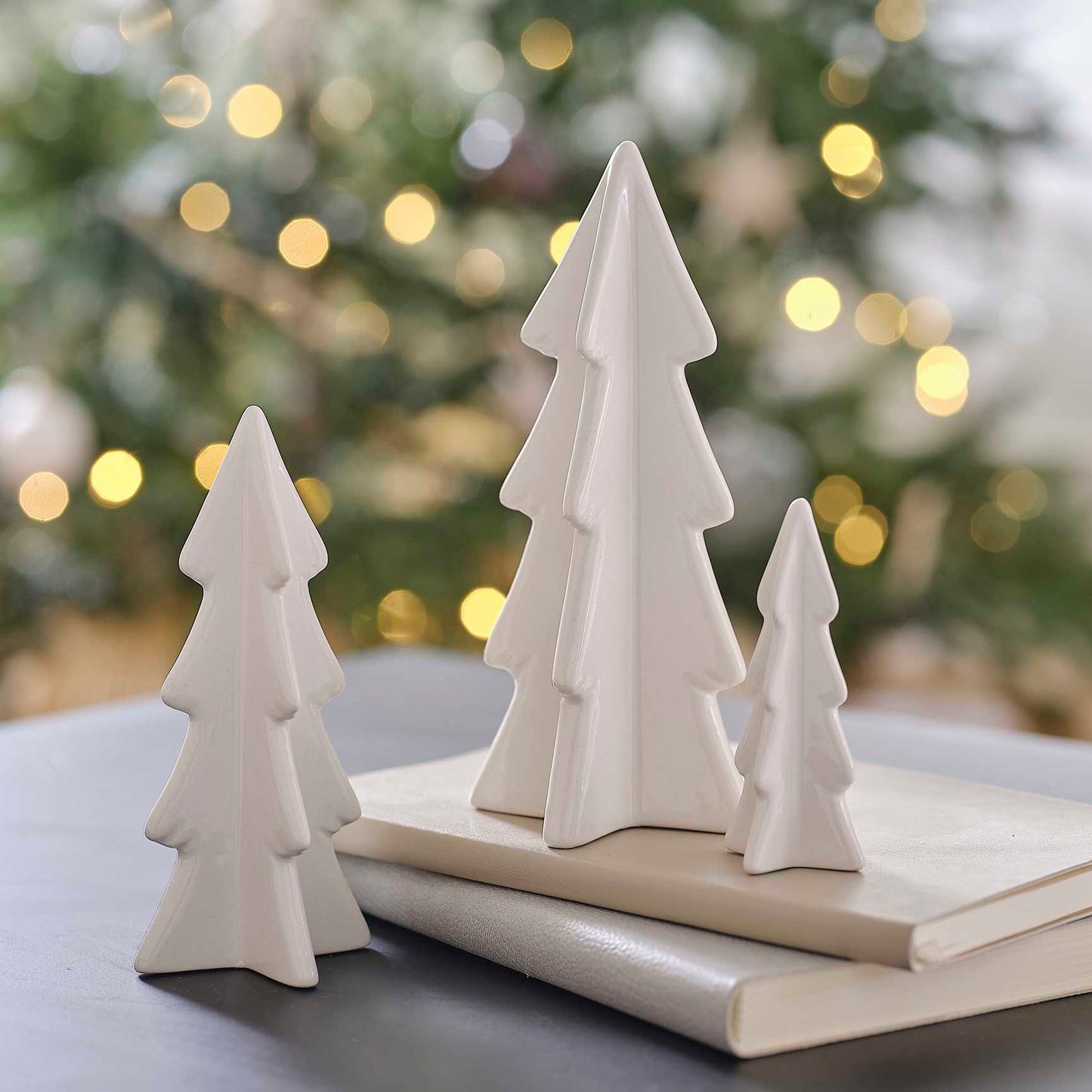 White Ceramic Christmas Treet Table Decor