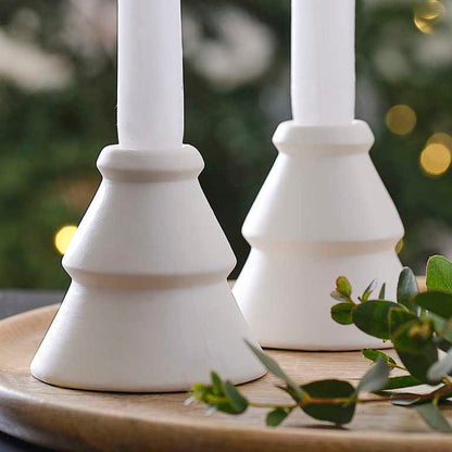 white ceramic christmas tree candle holders decoration