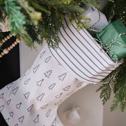 White & Grey Christmas Tree Stockings