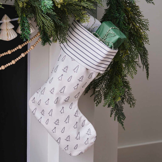 White & Grey Christmas Tree Stockings