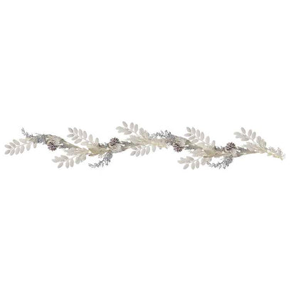 White and Silver Berry Foilage Christmas Fireplace Garland Decoration