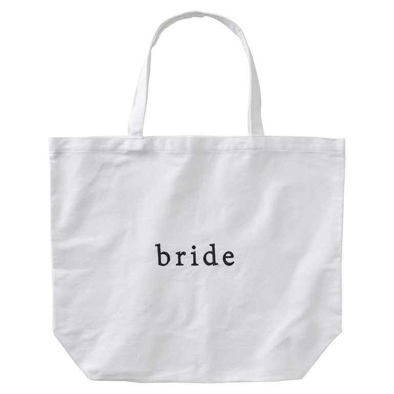 White Bride Embroidered Bachelorette Canvas Tote Bag