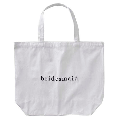 White Bridesmaid Embroidered Bachelorette Canvas Tote Bag