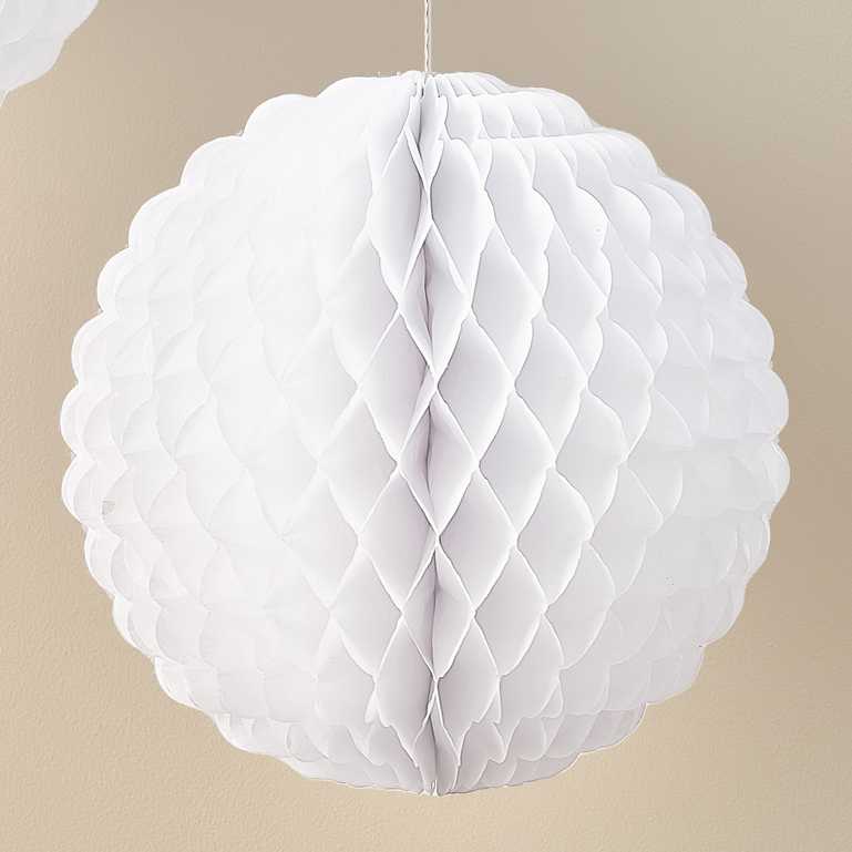 White Honeycomb Ball Paper Hanging Decorations