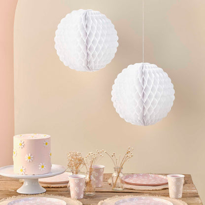 White Honeycomb Ball Paper Hanging Decorations