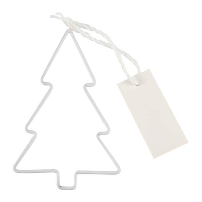 White Wire Christmas Tree Name Place Holders Pk 4