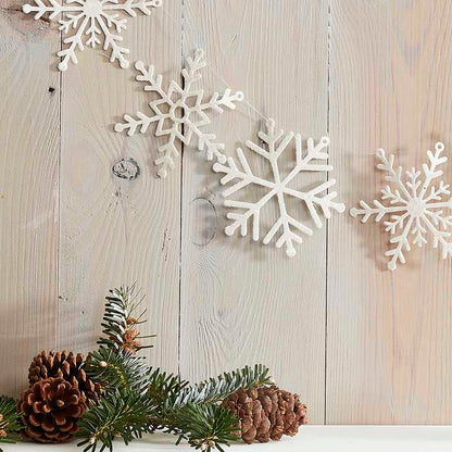 Winter Wonderland Christmas Glitter Snowflake Bunting Decoration