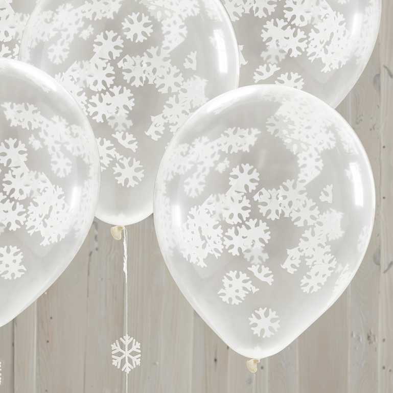 Winter Wonderland Snowfllake Confetti Christmas Balloons