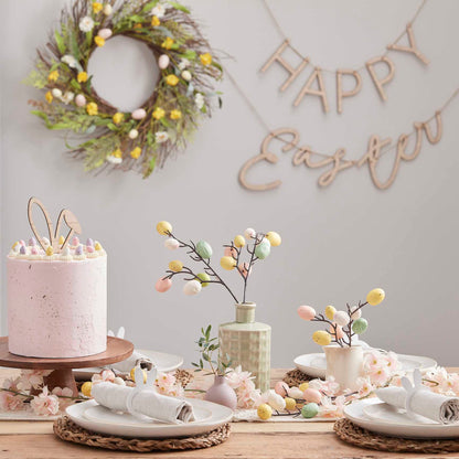 Wooden Easter Bunny Ears Cake Topper