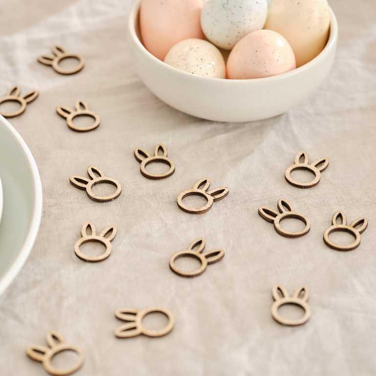 Wooden Easter Bunny Table Scatter Confetti