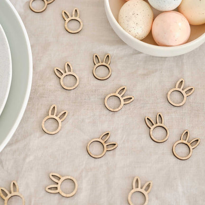 Wooden Easter Bunny Table Scatter Confetti