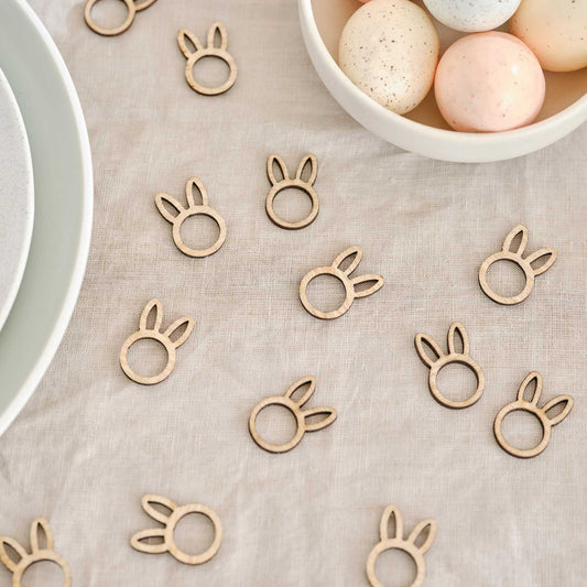 Wooden Easter Bunny Table Scatter Confetti