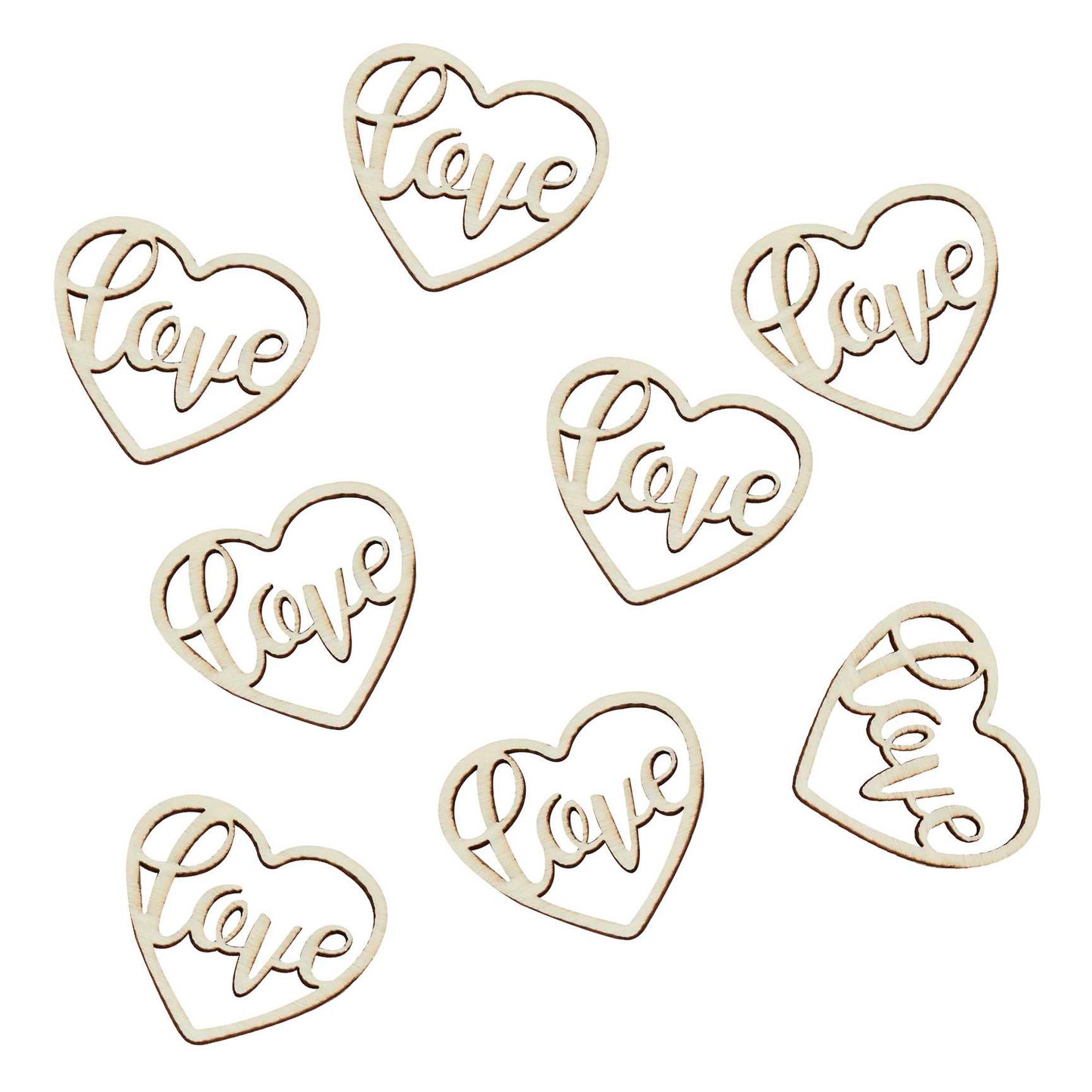 Wooden Heart Love Table Scatter Confetti