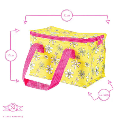 Yellow Daisy Flowers Mini Lunch Box Insulated Bag