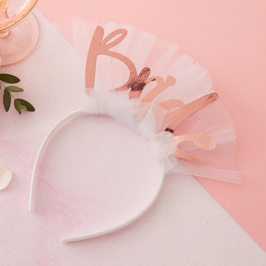 Rose Gold Bride Hens Party Bridal Shower Headband